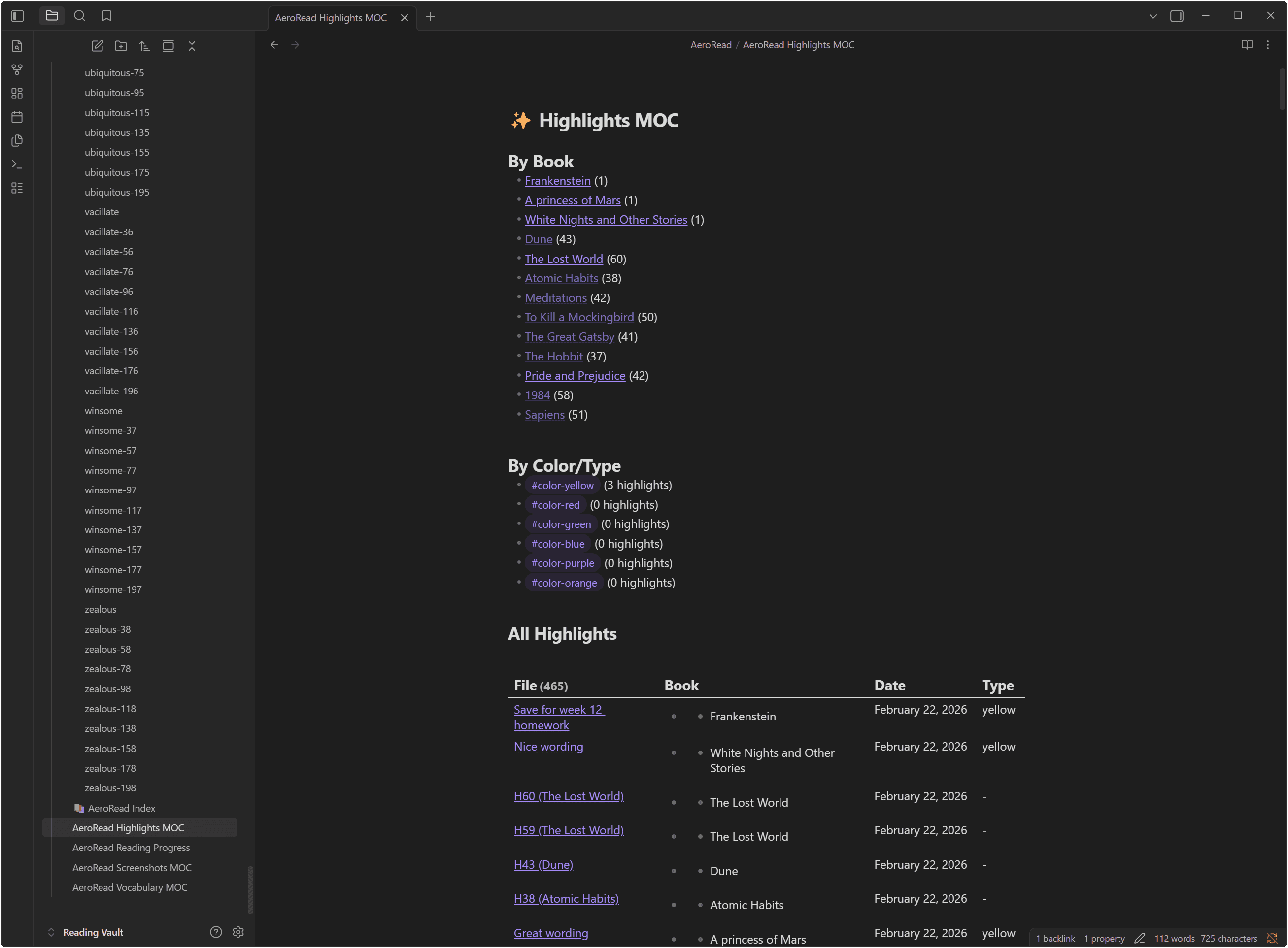 Obsidian Highlights MOC
