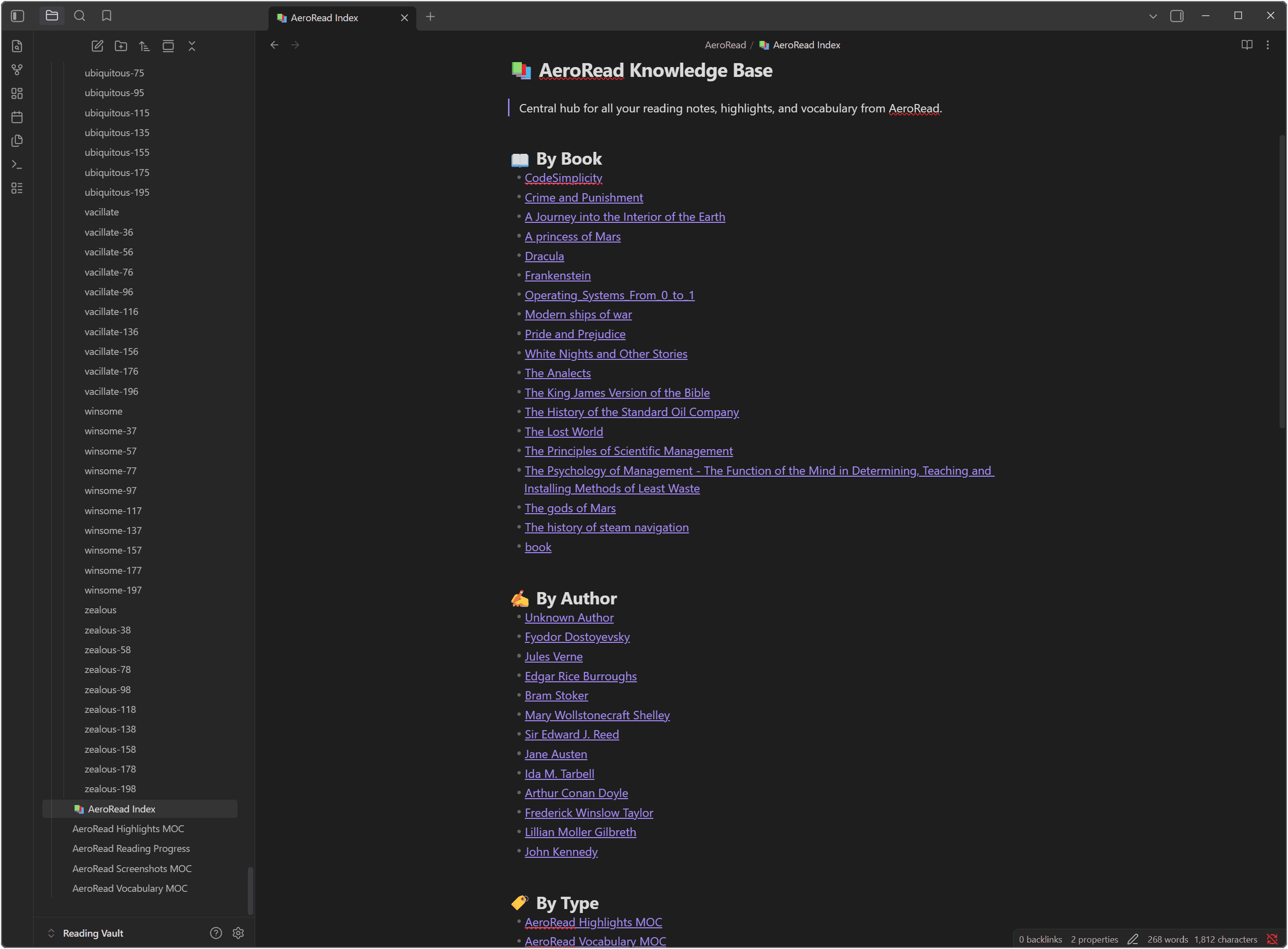 Obsidian Vault Index
